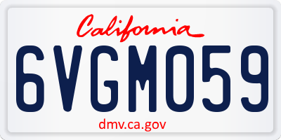 CA license plate 6VGM059