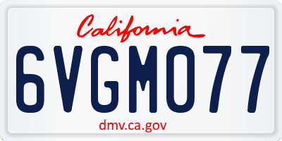 CA license plate 6VGM077