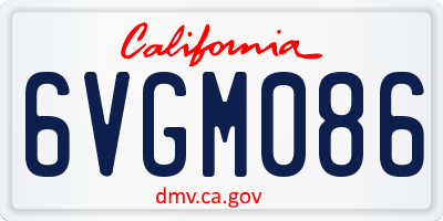CA license plate 6VGM086