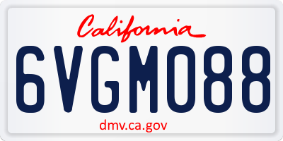 CA license plate 6VGM088