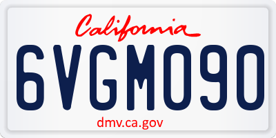 CA license plate 6VGM090