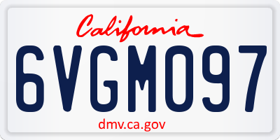 CA license plate 6VGM097