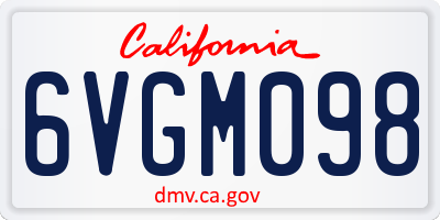 CA license plate 6VGM098