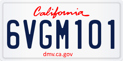 CA license plate 6VGM101