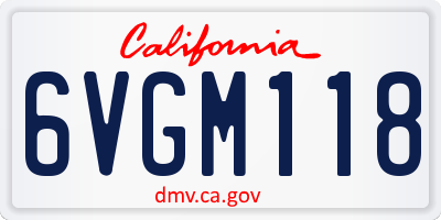 CA license plate 6VGM118