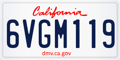 CA license plate 6VGM119