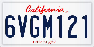 CA license plate 6VGM121