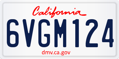 CA license plate 6VGM124