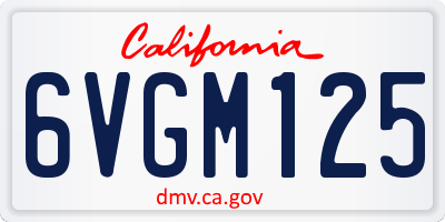 CA license plate 6VGM125