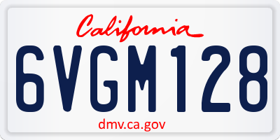 CA license plate 6VGM128
