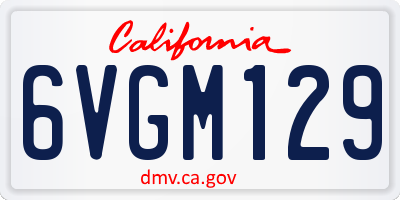CA license plate 6VGM129