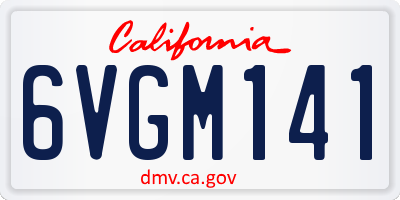 CA license plate 6VGM141