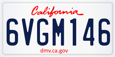 CA license plate 6VGM146