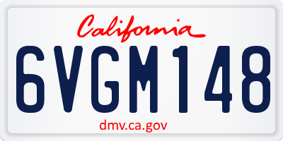 CA license plate 6VGM148