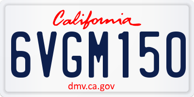 CA license plate 6VGM150