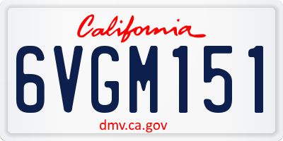 CA license plate 6VGM151