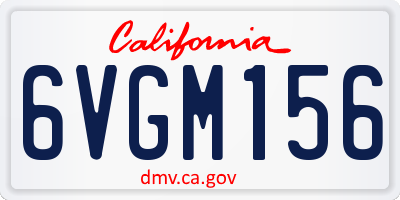 CA license plate 6VGM156