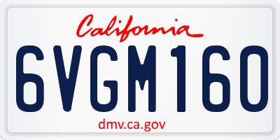 CA license plate 6VGM160