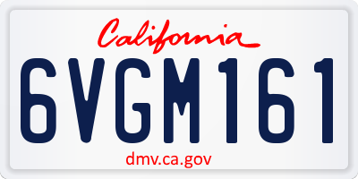 CA license plate 6VGM161
