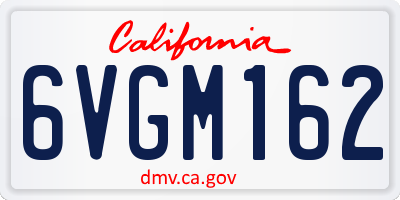 CA license plate 6VGM162