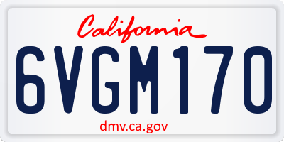 CA license plate 6VGM170