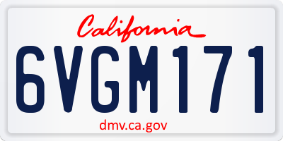 CA license plate 6VGM171