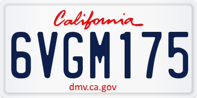 CA license plate 6VGM175