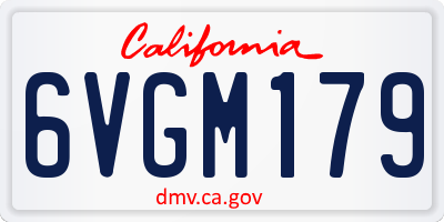 CA license plate 6VGM179