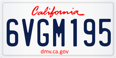 CA license plate 6VGM195