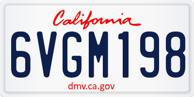 CA license plate 6VGM198