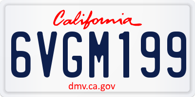 CA license plate 6VGM199