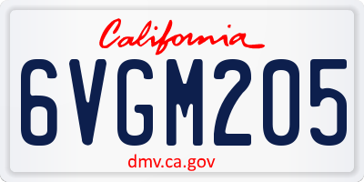 CA license plate 6VGM205
