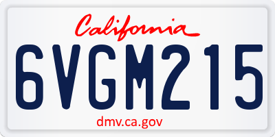 CA license plate 6VGM215