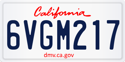 CA license plate 6VGM217