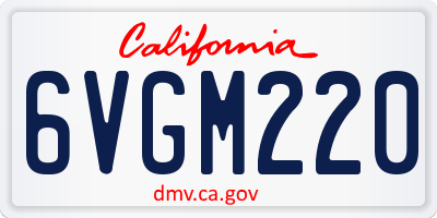 CA license plate 6VGM220