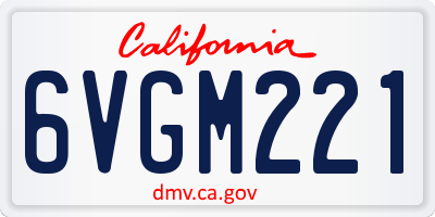 CA license plate 6VGM221
