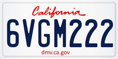 CA license plate 6VGM222
