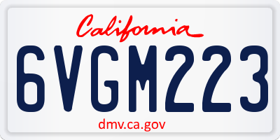 CA license plate 6VGM223