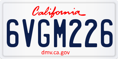 CA license plate 6VGM226