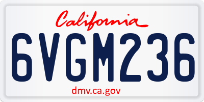 CA license plate 6VGM236