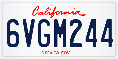 CA license plate 6VGM244