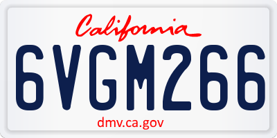 CA license plate 6VGM266