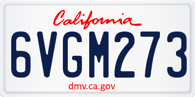CA license plate 6VGM273
