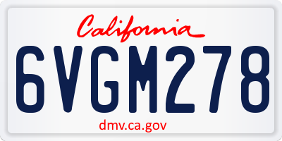 CA license plate 6VGM278