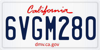 CA license plate 6VGM280