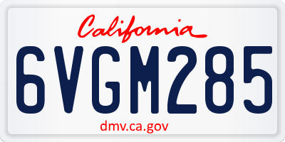 CA license plate 6VGM285