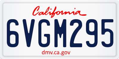 CA license plate 6VGM295