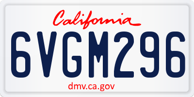 CA license plate 6VGM296