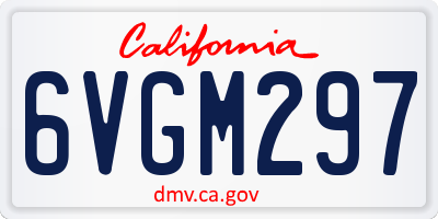 CA license plate 6VGM297