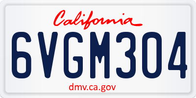 CA license plate 6VGM304